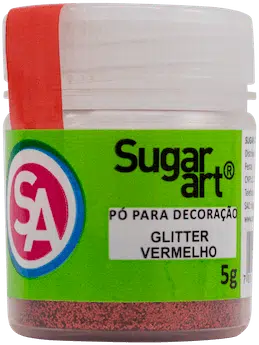glitter para decoração sugar art cor vermelho