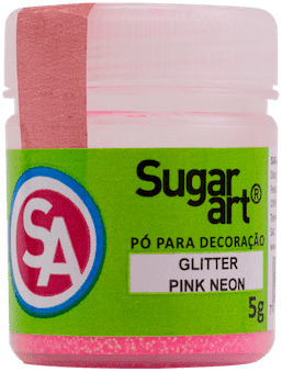 glitter para decoração sugar art cor pink neon brilho para decoração, pó para decoração, glitter para decoração