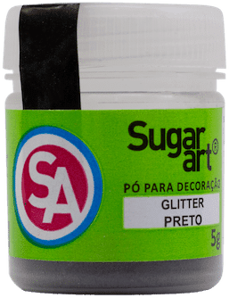 glitter para decoração sugar art cor preto brilho para decoração, pó para decoração, glitter para decoração