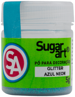 Glitter para decoração Azul Neon brilho para decoração, pó para decoração, glitter para decoração glitter decorativo Sugar art