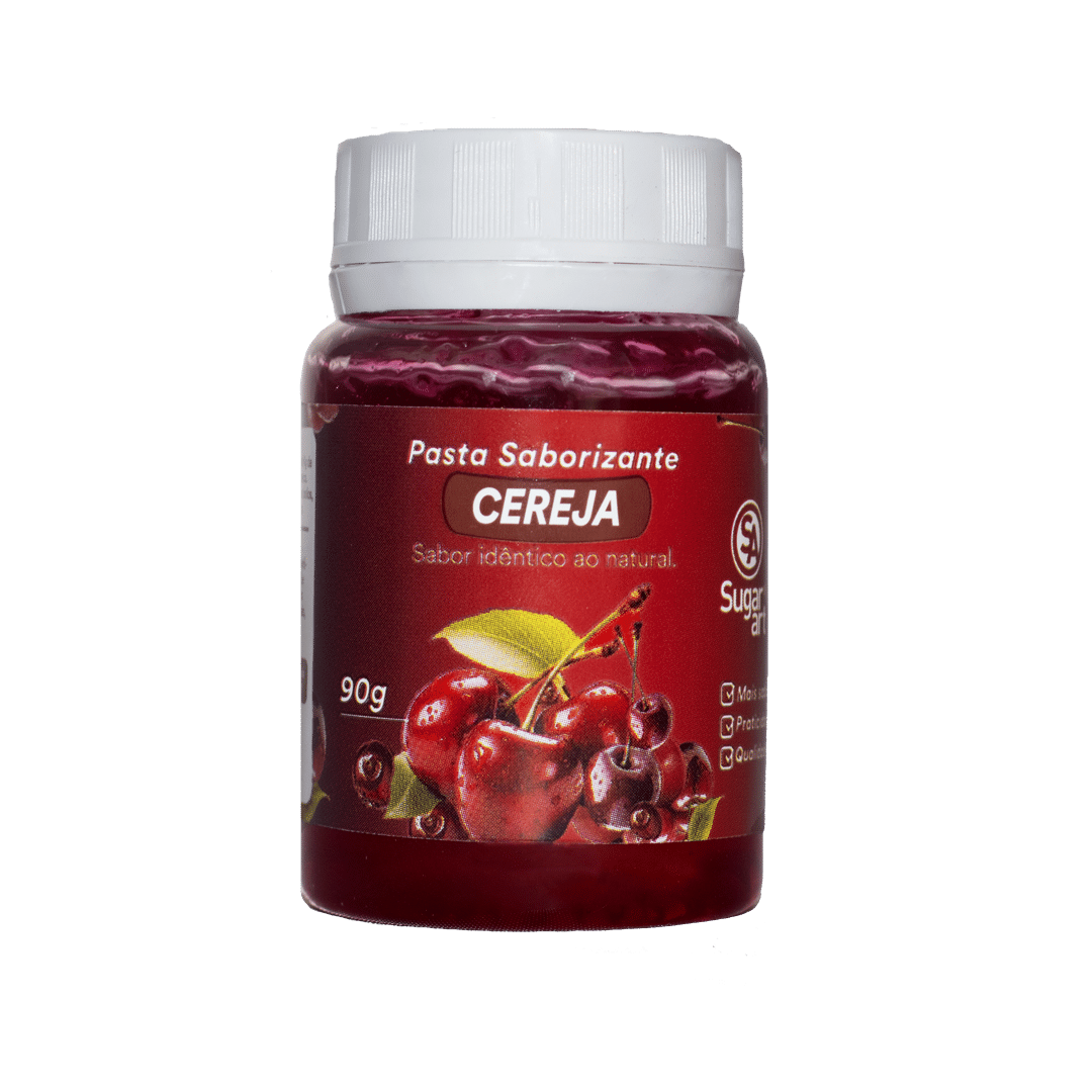 A Pasta de Cereja Sugar Art oferece sabor intenso, textura cremosa e cor vibrante para bolos, recheios, mousses e sobremesas marcantes.