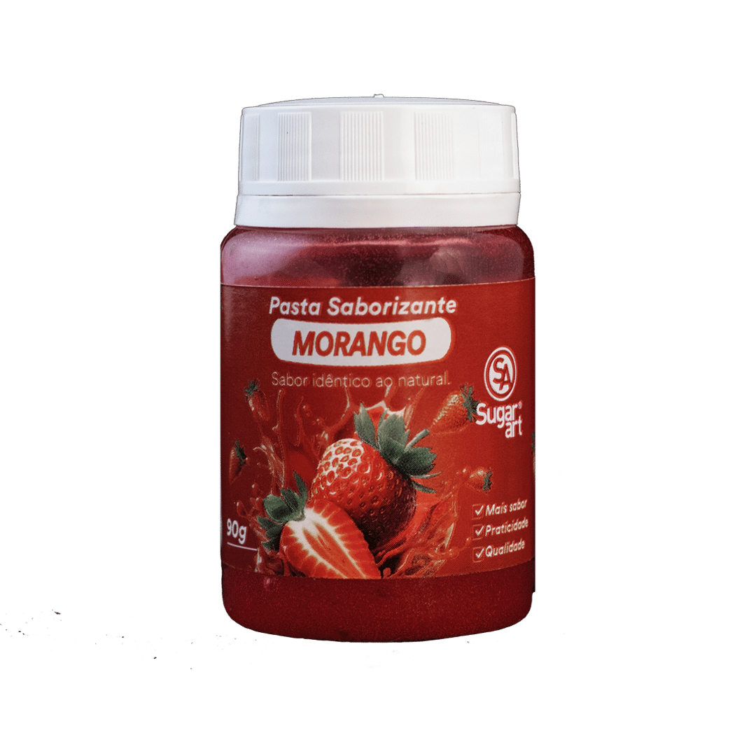 Pasta Saborizante de Morango Sugar Art Sabor intenso, aroma fresco e cor vibrante! Ideal para bolos, recheios e sobremesas irresistíveis.